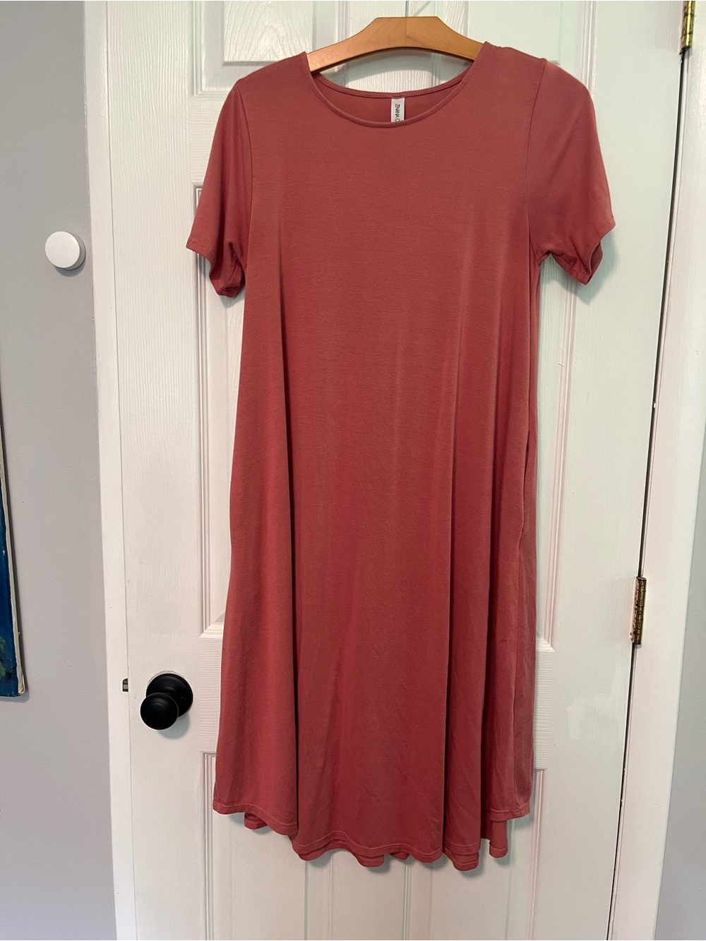 Zenana Outfitters Dusty Rose Short-Sleeve A-Line Dress